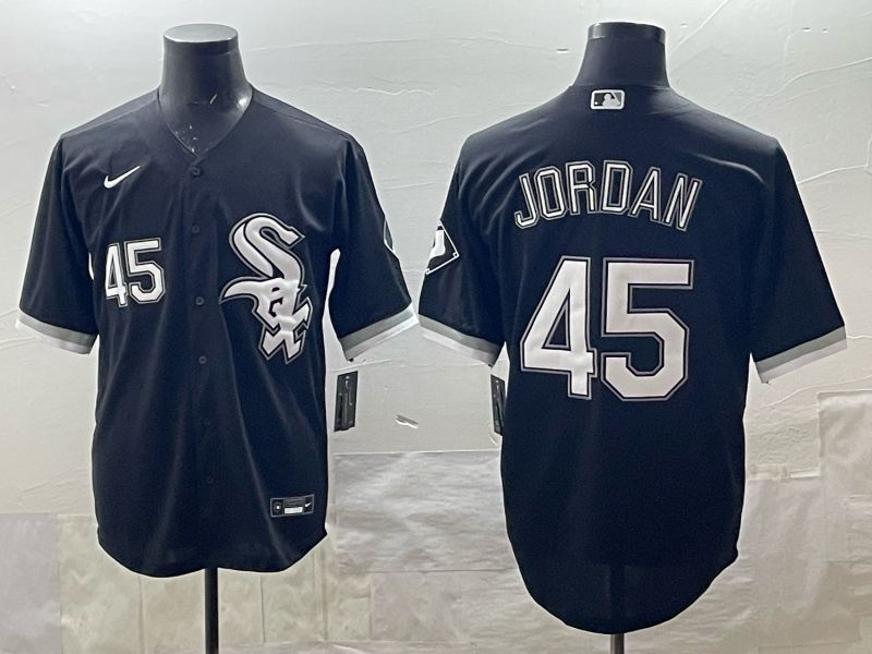 Men 2025 Chicago White Sox #45 Jordan Black Game Nike MLB Jersey style 01